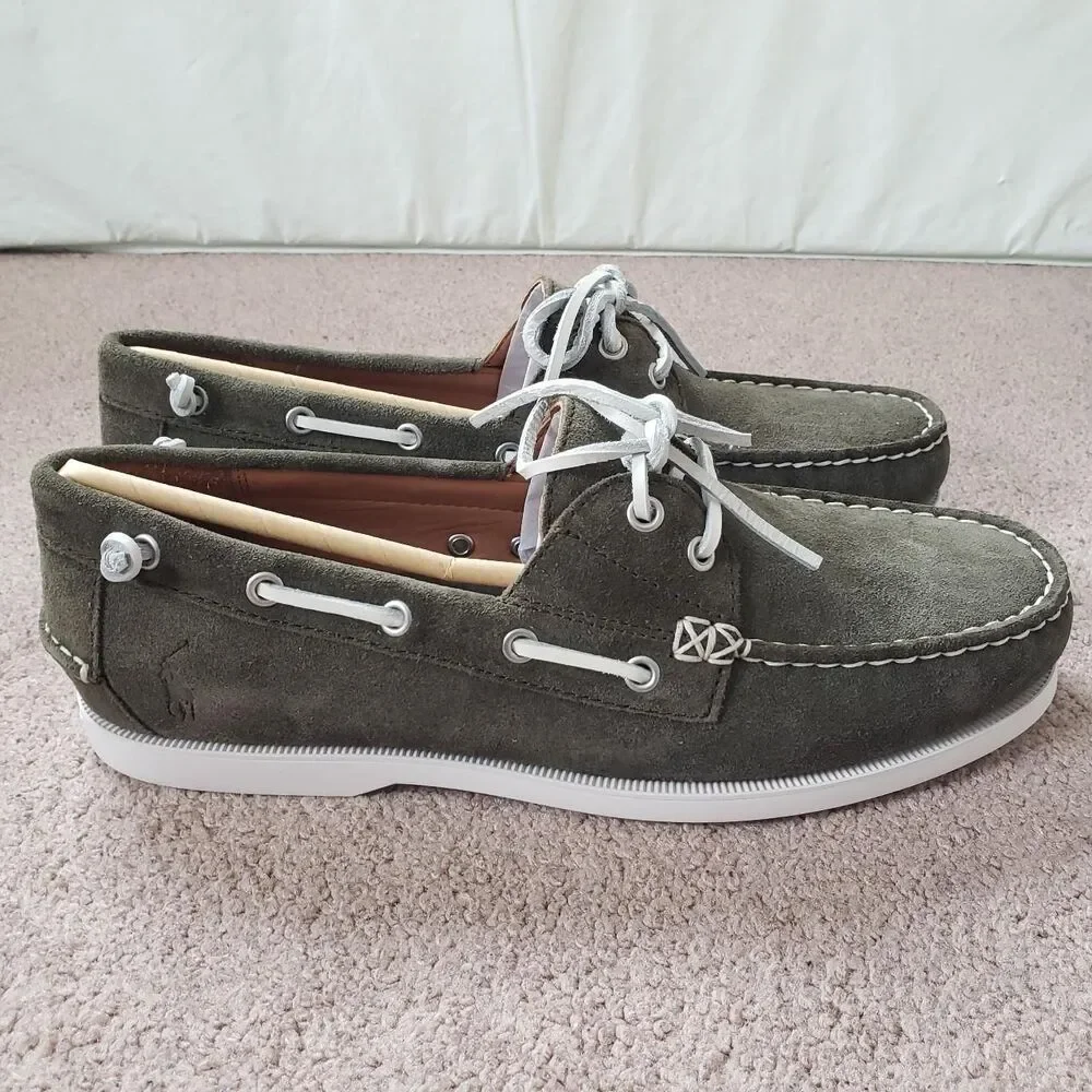 Polo Ralph Lauren Merton Armadillo Suede Boat Shoes Size 10
